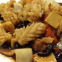 Calamares con bambú y setas China