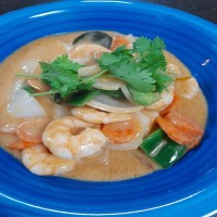 Langostinos con salsa tailandesa